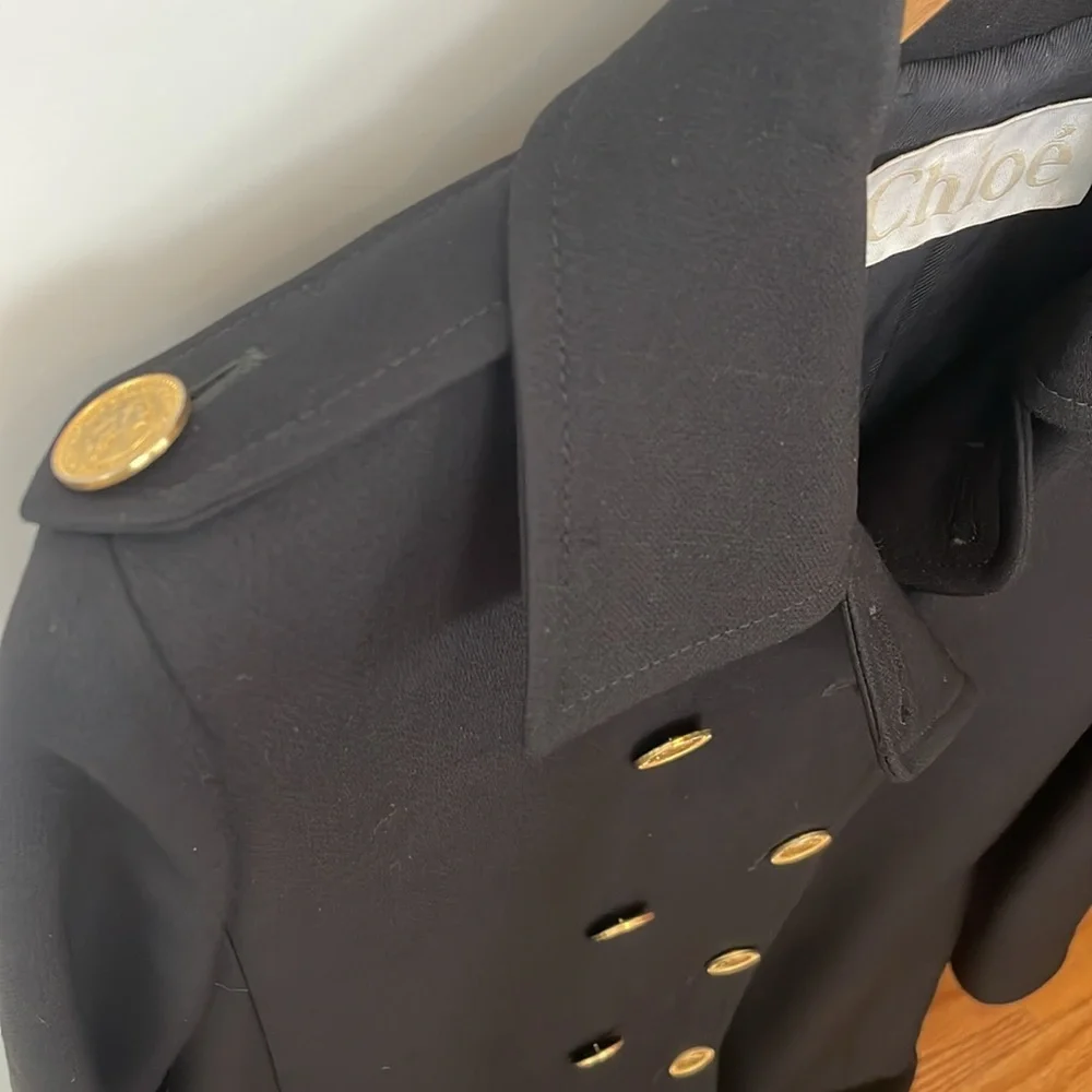 Chloé double breasted pea coat size 34 EU, 2 US, black - Picture 4 of 8